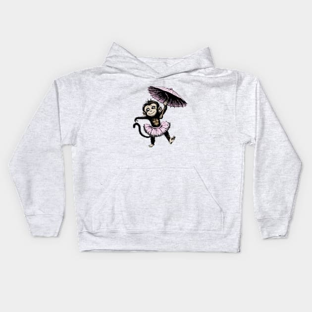 Monkeying Around Kids Hoodie by pixelvision